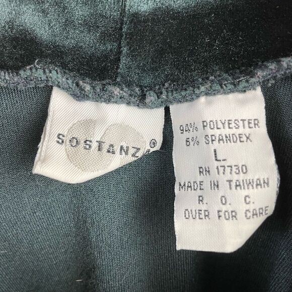 Soatanza Green Velour Top Size L EUC - Picture 5 of 5
